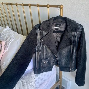 Black leather jacket